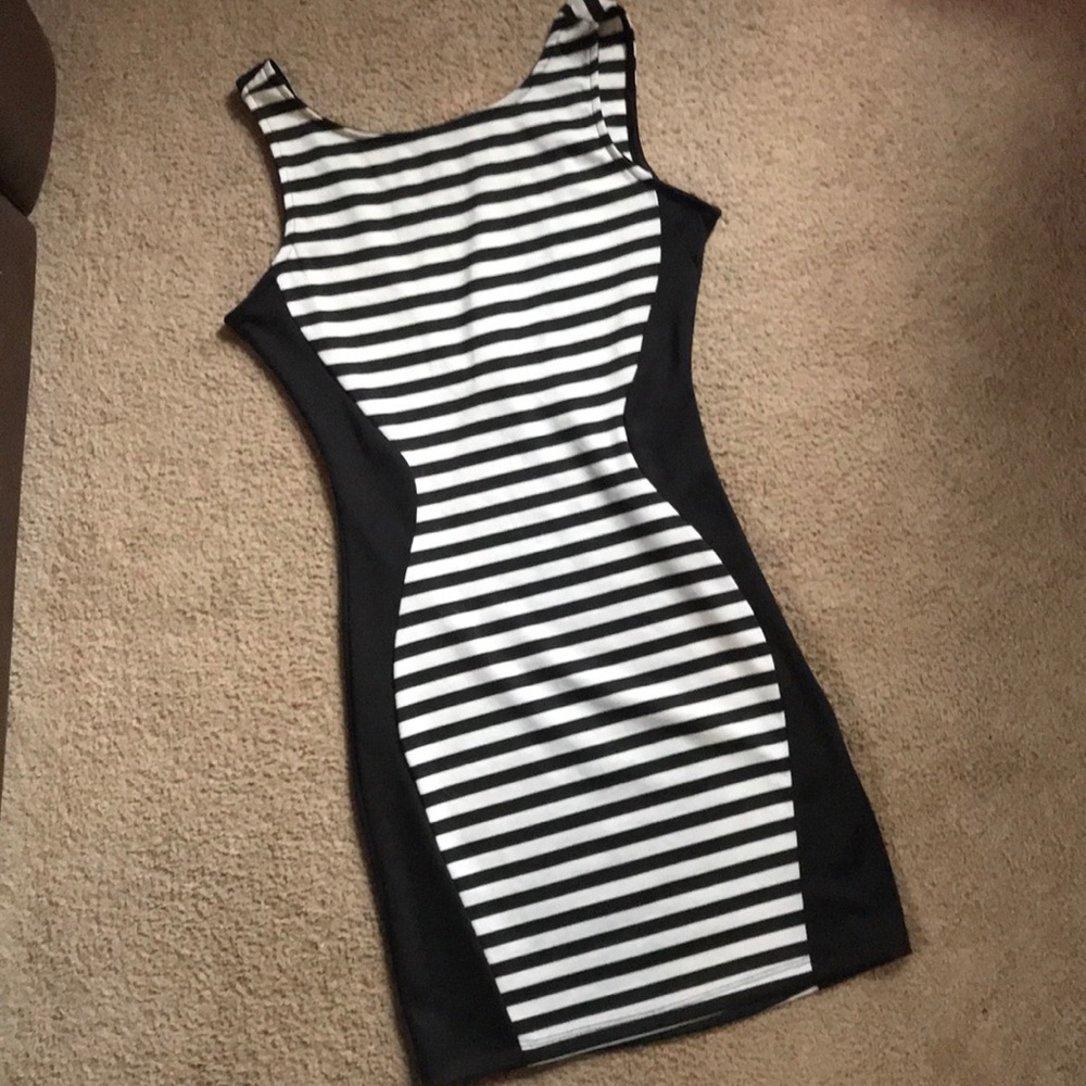 Striped body con dress